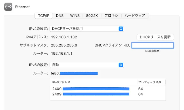 IPv6-Macネットワーク設定!